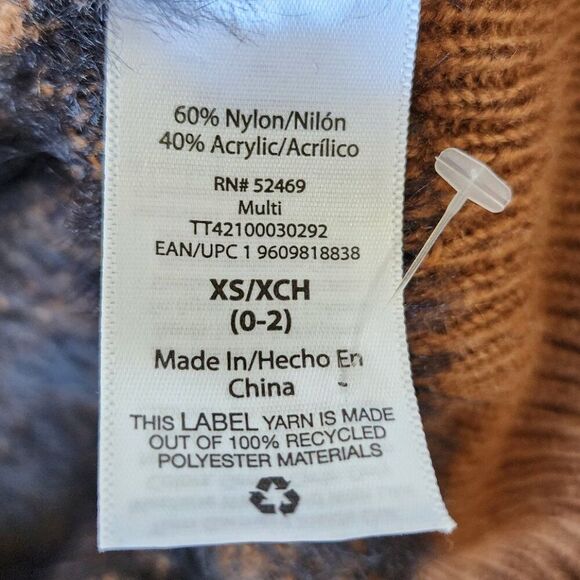 Time and Tru 3D Animal Print Cardigan | Women's XS | Brown Black Faux Fur Cozy - Picture 8 of 9